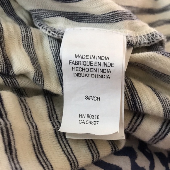 Lucky Brand pinstriped off shoulder sz S top - Picture 4 of 4